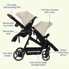 5-point Harness Double Stroller  Foldable Twin Pushchair Adj Backrest   Basket