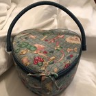 Fabric Heart Shaped Sewing Box Storage Basket With Tray And Notions Vintage