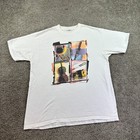 Vintage Music Instrument Shirt Mens Xl White Violin Tuba Clarinet 90s Flaw