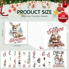 24 Sheets Vintage Christmas Rub On Transfers For Crafts  Rub On Transfers Christ