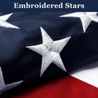 3x5 Ft Outdoor Usa Flag Heavyduty 250d Polyester Embroidered Stars Sewn Stripes