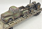 O Gauge Custom  Handmade  Painted    Weathered   Flat Car Load Truck   Tractor