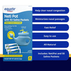 Equate Neti Pot With 50 Saline Packets Nasal Wash System For Sinus Congestion