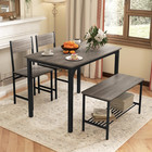 4-piece Dining Table Set For 4 W  2 Chairs   Bench  Compact Kitchen Furniture