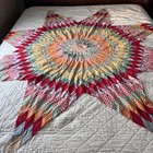 Vintage Lone Star Quilt Top     72        1930s   1940s Feed Sack Fabrics