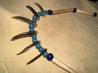Mid-late 1800s Native American Badger Claw Necklace With Rare Tiny Padre Beads 