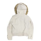 Abercrombie   Fitch Bomber Jacket Womens Size Large White Faux Fur