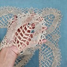 French Antique Square Edging Tablecloth Table Runner Bobbin Lace Linen Le Puy