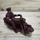 Antique Champion Red Cast Iron Police Motorcycle Toy 5 Inches