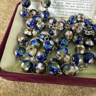 Blue Cloisonne Rosary Prayer Beads Mother Mary   St Jude Catholic