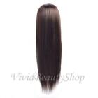 28  Mannequin Head Synthetic Hair Training Manikin Cosmetology Doll Brown  4