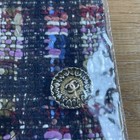 Authentic Chanel Cc Logo Enameled Button W Tweed Fabric Swatch   Trim