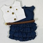 Denim Dress  Vest  Belt    Cowgirl Boots Outfit - Set For 18  American Girl Doll