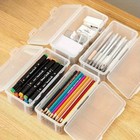 Stackable Clear Plastic Storage Box Hinged Lid Container Organiser Home Office