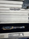 Parker Duofold Rollerball Pen Marble  Blue   Gold In Box Made In Uk