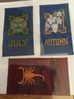 3 - Unusual  Antique Cigarette Silks -  Months  zodiac   season   see List 