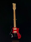 Black Elgava Unica Electric Guitar Rare Vintage Studio Backup Retro Design