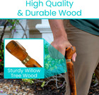 Vive Wooden Walking Stick Cane - For Men  Women    Seniors - 36 Inch Single Poin