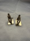  vintage Gold-tone Rectangular Cuff Links    textured Finish Cuff Links  