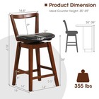 Swivel Counter Height Bar Stool 26  Upholstered Pu Leather Hollow Backrest