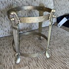Vintage Stand Display Brass Footed Holder Decorative Art Deco  7 5  D  X 9 5 h