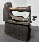 Antique French Primitive Heavy Sad Iron Charcoal Chimney Ironing Country Farm
