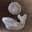 2 Vtg Jell-o Molds Wall Hangers Coy Fish   Shell 4 Cup Hong Kong 1963 A h c