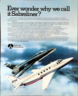 Vtg Sabreliner Jet Print Ad Rockwell International Aircraft Aviation Print 1970s