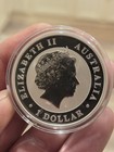 2014 Australian Kangaroo Colorized 1 Oz  999 Fine Silver Coin In Capsule Bu 