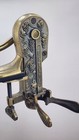 Rogar Estate Antique Brass Table Top Wine Bottle Opener W  Wood Stand Corkscrew