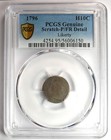 1796 Draped Bust Half Dime H10c Coin Likerty Variety Certified Pcgs P fr Detail