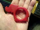  cherry Red Elephant  Figural Antique 1940s Bakelite catalin Napkin Ring Nice 1