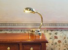 Dollhouse Modern Gold Desk Lamp Battery Operated 1 12 Scale Miniature Light