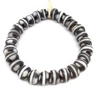 Black    White Handmade Bicone Recycled Glass African Trade Beads-ghana