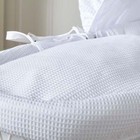 Moses Basket White Wicker With Mattress     White Waffle Fylo Baby