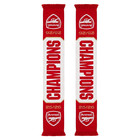 Official Arsenal Fc Epl Champions 2025 26 Soccer Scarf Red White Gold Knit Fring