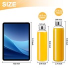 12 Pack Glass Water Bottles  16oz Clear Glass With Stainless Steel Lids  Reus