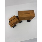 Vintage Wooden Us Mail Truck And Trailer Coin Bank Set Rustic Postal Decor