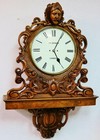 Rare Huge Monumental Antique J W Benson 8day Twin Fusee Carved Walnut Wall Clock