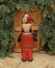 New Primitive 10 5  Tall Santa W  Teddy Bear Repurposed Metal Figurine Christmas