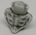 Vintage Grey Ceramic Barn Owl Figurine