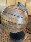 Vintage Looking Wooden Globe Metal Base 11 5  Mid-century Modern Decor