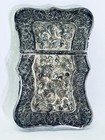 19th Century Antique Chinese Sterling Silver Filigree Card Case Dragons Rare