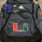 Adidas Miami Hurricanes Football Team Issued 5 Star Team 2 Grey Backpack Iu8131