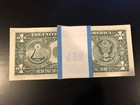 1995 One Dollar   1  Bill Uncirculated Consecutive Sequential Bep Wrap - 1 Note