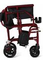 Medline Aluminum Transport Chair With 8    Wheels  Red - Mds808210are