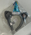 New Great Wolf Lodge Blue Headband Birthday Party Hat Plush Gray Fur Ears
