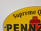 Vintage Pennzoil Quality Lubrication Porcelain Enamel Metal Sign Size 10  X 7 