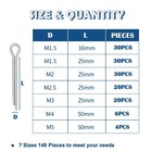 230 Pcs Cotter Pin Assortment Kit  13 Sizes Stainless Steel Cotter Pins   R Clip