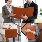 Zipper Portfolio Binder With Clipped Notepad Carrying Handle Ring Leather